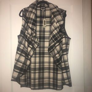 Mud Pie West Plaid Blanket Vest